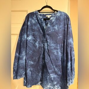 Blue Tie-Dye Long Sleeve J Jill Top